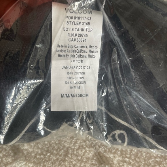 Volcom Boys Sharky Tank Top size M 12 black - Picture 5 of 6